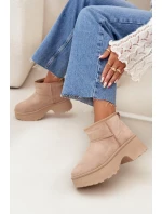 Dámské nízké sněhule Mavelle s kožíškem – khaki Dámské nízké sněhule Mavelle s kožíškem – khaki