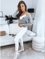 RIGLA dámský svetr světle šedý FashionStreet MY1635