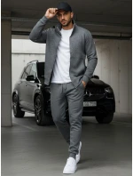 Pánská mikina na zip s kapucí antracitová BX4111