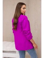 Bunda s klopou elegantní fialka Bunda s klopou elegantní fialka