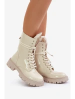 Lakované Zateplené Botky Worker S Ozdobou Béžové Kelilea