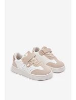 Sportovní Boty Sneakers Dívčí Na Suchý Zip Béžové Zarina