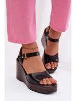 Dámské sandály na platformě Eko kůže Černé Parilisse
