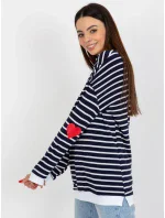 Dámská mikina LO BL LK 236 .27X bílá a tmavě modrá - FPrice Dámská mikina LO BL LK 236 .27X bílá a tmavě modrá - FPrice