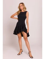 M850 Volánové mini šaty - černé