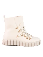 Trendy hnědé kotníčkové boty dámské na klínku Trendy hnědé kotníčkové boty dámské na klínku