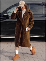Dámský zimní kabát GLAMFUR s dlouhou kožešinou camel FashionStreet TY4699