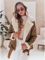 Dámská kožená bunda s ovčí kůží NORFDIMA camel FashionStreet TY4738