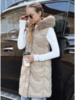 Dámská prošívaná béžová vesta FashionStreet TY5263