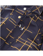 Tmavě modro-žlutá oboustranná dámská bunda parka (w656big)