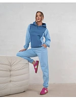 Dámská dvoubarevná tepláková souprava v modré barvě (554)