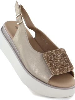 Dámské sandály na silné zlaté platformě Potocki SZ12590