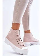 Vysoký Látkové tenisky na platformě Big Star LL274157 Nude Vysoký Látkové tenisky na platformě Big Star LL274157 Nude