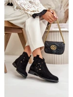 Dámské Botky S Prořezáváním Na Zip Černé S.Barski HY42-081