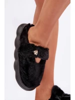 Kožené Pantofle S Malou Broží Černé Primaria Kožené Pantofle S Malou Broží Černé Primaria