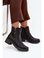 Dámské kotníkové boty na klínu s vyhříváním Černé Kalivana