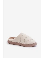 Kožené Teplé Pantofle Dámské Béžové Vamirae Kožené Teplé Pantofle Dámské Béžové Vamirae