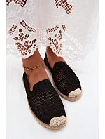 Dámské krajkové espadrilky z látky Černé Candessa Dámské krajkové espadrilky z látky Černé Candessa