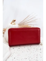 Lakovaná dámská peněženka se zlatým detailem Evlinne – červená