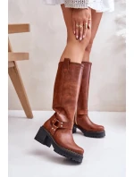 Dámské luxusní kožené kozačky 3432 Camel - Sweet Shoes Dámské luxusní kožené kozačky 3432 Camel - Sweet Shoes