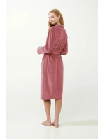 Dámský sametový župan 21143 Pudr růžová - Vamp Dámský sametový župan 21143 Pudr růžová - Vamp