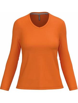 Kariban K 382 Dámské tričko do V s dl. rukávem 20.K382 orange Kariban K 382 Dámské tričko do V s dl. rukávem 20.K382 orange