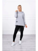 Mikina s kapucí s dlouhými zády šedá Mikina s kapucí s dlouhými zády šedá