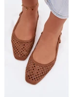 Okenní baleríny z eko semiše Camel Farivelle