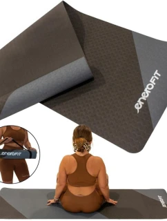 PODLOŽKA NA JÓGU A FITNESS TPE PROTISKLUZOVÁ ŠEDÁ/ČERNÁ ENERO FIT
