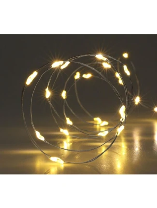 DRÁTĚNÁ SVĚTLA OVLÁDANÁ BATERIEMI GIRLANDA 40 VEDLA TEPLÁ BÍLÁ