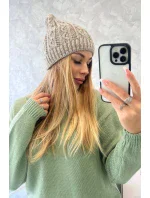 Fleecová čepice Melisa K241 beige+grey Fleecová čepice Melisa K241 beige+grey