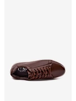 Pánské tenisky z eko kůže tmavě hnědé Velton