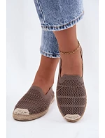 Dámské Otevřené Espadrilky Textilní Khaki Candessa Dámské Otevřené Espadrilky Textilní Khaki Candessa