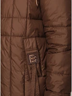 Dámská prošívaná bunda s kapucí, hnědá, FashionStreet TY5861 Dámská prošívaná bunda s kapucí, hnědá, FashionStreet TY5861