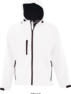 SOL'S Replay Men Pánská 3-vrstvá softshellová bunda s kapucí 25.6602 white