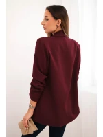 Elegantní sako s klopami bordové