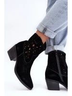 Kožené Křoví Boty S Průhledným Designem D&A SN622-20 Černá