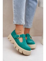 Semišové Polobotky S Sponou Zazoo 20183 Zelené