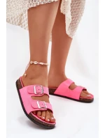 Dámské Pantofle S Přezkami Neonově Růžové Oliena