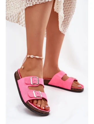 Dámské Pantofle S Přezkami Neonově Růžové Oliena Dámské Pantofle S Přezkami Neonově Růžové Oliena