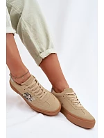 Dámské tenisky s hadí kůží Big Star TT274298 Béžové