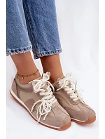 Kožené semišové dámské tenisky Big Star TT274677 béžové