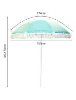 PLÁŽOVÝ A ZAHRADNÍ SLUNEČNÍK SE STŘAPCI 174 CM ZELENÝ