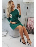 Šaty s flitrovou kapsou zelené Šaty s flitrovou kapsou zelené