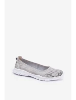 Kožené perforované baleríny Vinceza 95323 šedé