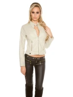 Sexy motorkářská bunda VK2 krémová - Koucla Sexy motorkářská bunda VK2 krémová - Koucla