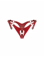Dámská erotická otevřená tanga Inferro crotchless červené - Obsessive