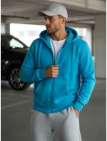 Pánská světle modrá mikina s kapucí FashionStreet BX4689