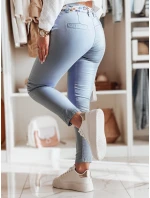 Dámské látkové chinos kalhoty s páskem ROSSALI modré FashionStreet UY2535