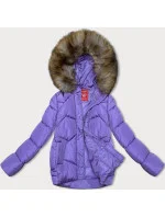Bunda v barvě lila pro přechodné období s kapucí (LHD-23002)